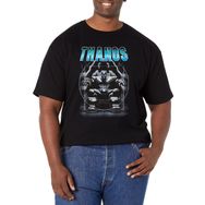 Marvel Büyük ve Uzun Klasik Thanos Sandalye Üst Kısa Kollu Siyah Erkek T-shirt