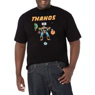 Marvel Büyük ve Uzun Klasik Thanos Worlds Siyah Erkek T-shirt