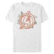 Marvel Büyük ve Uzun Klasik Yenilmezci Çiçekli White Erkek T-shirt