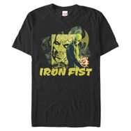 Marvel Büyük ve Uzun Klasik Yeşil Demir Üst Kısa Kollu Siyah Erkek T-shirt