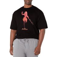 Marvel Büyük ve Uzun Oyunlar Dul Sahnesi Üst Kısa Kollu Siyah Erkek T-shirt
