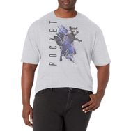 Marvel Büyük ve Uzun Roket Boyalı Athletic Heather Erkek T-shirt