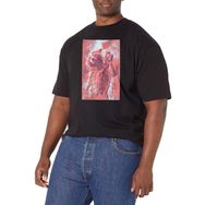 Marvel Büyük ve Uzun Roket Boyalı Üst Kısa Kollu Siyah Erkek T-shirt