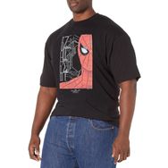 Marvel Büyük ve Uzun Siyah ve Beyaz Üst Kısa Kollu Siyah Erkek T-shirt