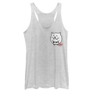 Marvel Cat Kanji Çıkartma Cepli Racerback White Heather Kadın Atlet