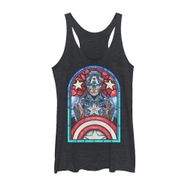 Marvel Classic Cap Glass Racerback Kolsuz Siyah Funda Kadın Atlet
