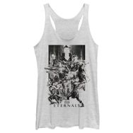 Marvel Eternals Boya Sıçrayan Tri-Blend Racerback Katmanlı White Heather Kadın Atlet