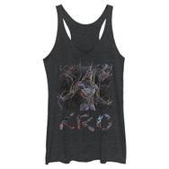 Marvel Eternals Camo Kro Tri-Blend Racerback Katmanlı Black Heather Kadın Atlet