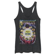 Marvel Eternals Immortals Walk the Earth Retro Çizgi Roman Kılıf Üç Karışım Tank Black Heather Kadın Atlet