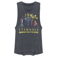 Marvel Eternals Pop Art Group Shot Juniors Muscle Denim Blue Heather Kadın Atlet