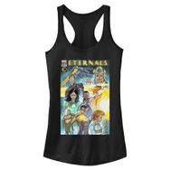 Marvel Eternals Renkli Grup Çizgi Roman Kapak Racerback Black Kadın Atlet