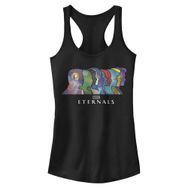 Marvel Eternals Silhouette Heads Slim Fit Scoop Hem Racerback Black Kadın Atlet