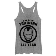 Marvel Klasik Demir Adam Antrenman Sembolü Racerback Gray Heather Kadın Atlet
