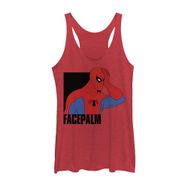 Marvel Klasik Facepalm Racerback Red Heather Kadın Atlet