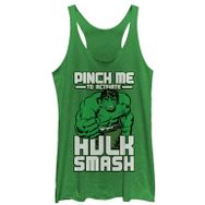 Marvel Klasik Hulk Smash Pinch Racerback Envy Green Kadın Atlet