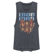 Marvel Klasik Iron Man Kolsuz Denim Blue Heather Kadın Atlet
