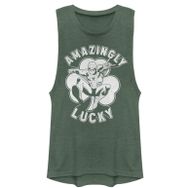 Marvel Klasik Lucky Spidey Kolsuz Pine Green Heather Kadın Atlet