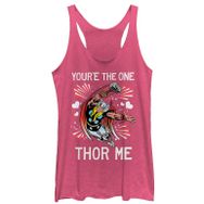 Marvel Klasik One Thor me Racerback Pink Heather Kadın Atlet