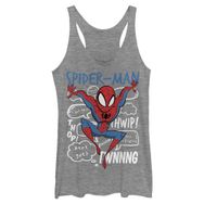 Marvel Klasik Spidey Doodle Thoughts Racerback Gray Heather Kadın Atlet