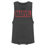 Marvel Klasik Tuğla Logolu Basit Kolsuz Charcoal Kadın Atlet