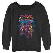 Marvel Thor Love and Thunder Grunge Thunder Junior's Raglan Kapak Dikişli Black Kadın Kazak