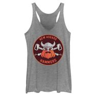 Marvel Thor Love Thunder Hammers Rozet Racerback Gray Heather Kadın Atlet