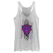 Marvel Wakanda Forever Panther Çizik Hızlı Moda Racerback Kolsuz White Heather Kadın Atlet