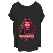Marvel Wandavision Avenger Junior's Plus Kısa Kollu Black Kadın T-shirt