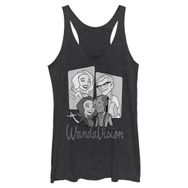 Marvel Wandavision Karakter Panelleri Racerback Black Heather Kadın Atlet