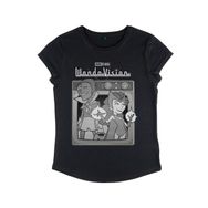 Marvel Wandavision Vintage Tv Women's Rolled Sleeve Siyah Kadın T-shirt