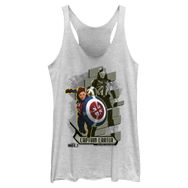Marvel What if Carter Attacks Tri-Blend Racerback Katmanlı White Heather Kadın Atlet