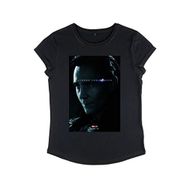 Marvel Yenilmezler Endgame Avenge Loki Rolled Sleeve Siyah Kadın T-shirt