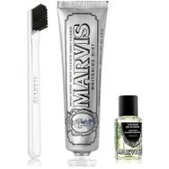 Marvis Whitening Mint Diş Macunu 85 ml Diş Fırçası Medium Konsantre 30 ml Gargara Set