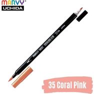 Marvy 1800-35 Brush Pen Çift Uçlu Coral Pink Fırça Kalem