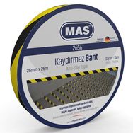 Mas 2656 25 mm x 25 mt Sarı Siyah Kaydırmaz Bant