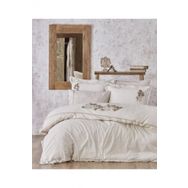 Masal 200X220cm Bej Organik Pamuk Keten Çift Kişilik Nevresim Takımı