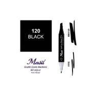Masis 120 Siyah Çift Uçlu Marker Grafik Çizim Kalemi