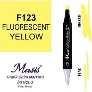 Masis 123 Floresan Sarı Çift Uçlu Marker Grafik Çizim Kalemi