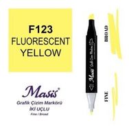 Masis 123 Floresan Sarı Çift Uçlu Marker Grafik Çizim Kalemi