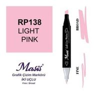 Masis 138 Açık Pembe Çift Uçlu Marker Grafik Çizim Kalemi