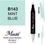 Masis 143 Nane Mavisi Çift Uçlu Marker Grafik Çizim Kalemi