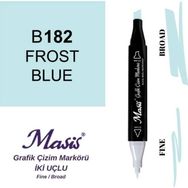 Masis 182 Donuk Mavi Çift Uçlu Marker Grafik Çizim Kalemi