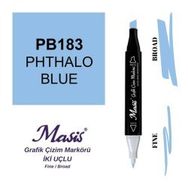 Masis 183 Fitalo Mavi Çift Uçlu Marker Grafik Çizim Kalemi