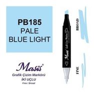 Masis 185 Mat Açık Mavi Çift Uçlu Marker Grafik Çizim Kalemi