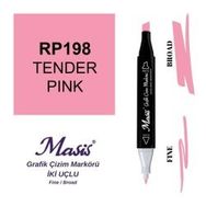 Masis 198 Yumuşak Pembe Çift Uçlu Marker Grafik Çizim Kalemi