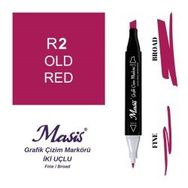 Masis 2 Bordo Çift Uçlu Marker Grafik Çizim Kalemi