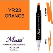 Masis 23 Turuncu Çift Uçlu Marker Grafik Çizim Kalemi