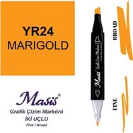 Masis 24 Kadife Çiçeği Çift Uçlu Marker Grafik Çizim Kalemi