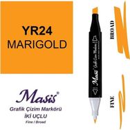Masis 24 Kadife Çiçeği Çift Uçlu Marker Grafik Çizim Kalemi