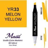 Masis 33 Kavun Sarı Çift Uçlu Marker Grafik Çizim Kalemi